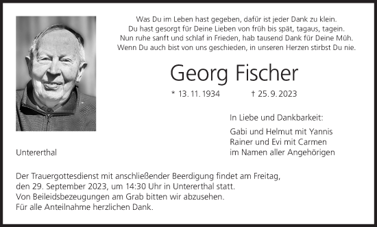 Anzeige von Georg Fischer von MGO
