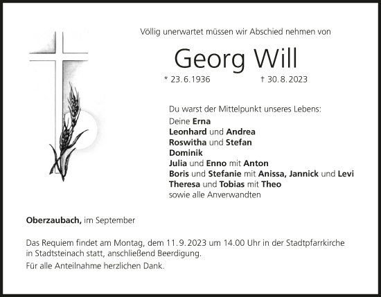 Anzeige von Georg Will von MGO