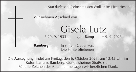 Anzeige von Gisela Lutz von MGO