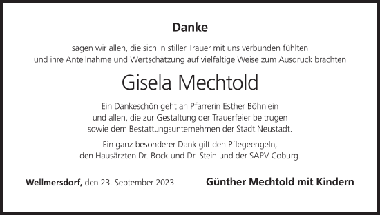 Anzeige von Gisela Mechtold von MGO