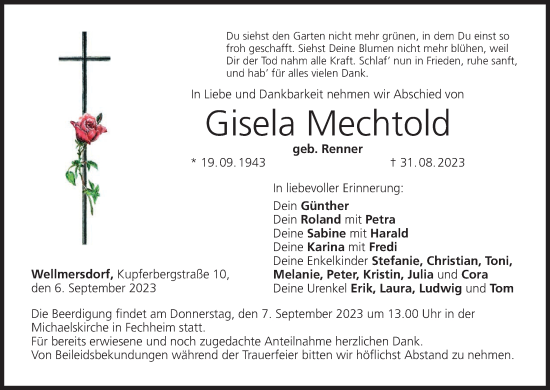 Anzeige von Gisela Mechtold von MGO