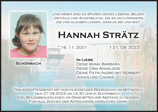 Anzeige von Hannah Strätz von MGO