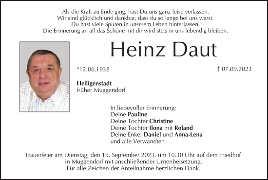 Anzeige von Heinz Daut von MGO