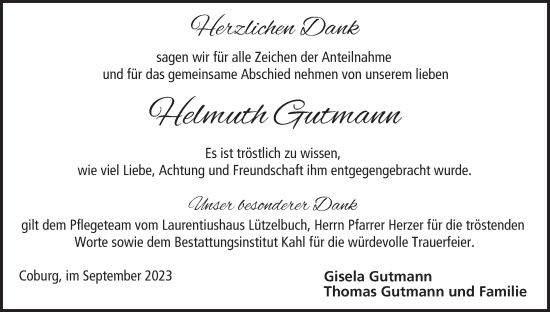 Anzeige von Helmuth Gutmann von MGO