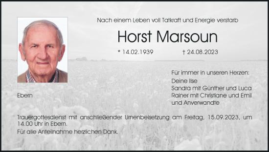 Anzeige von Horst Marsoun von MGO