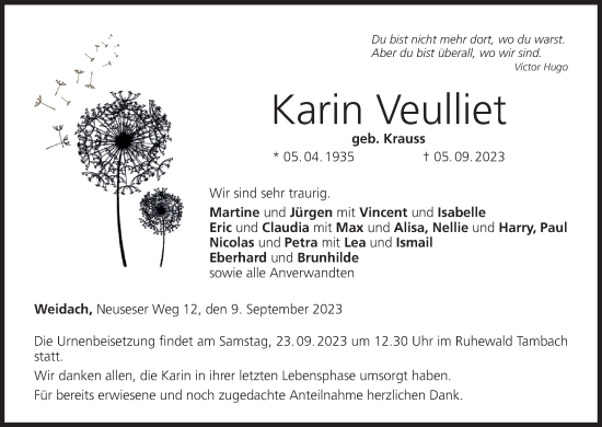 Anzeige von Karin Veulliet von MGO