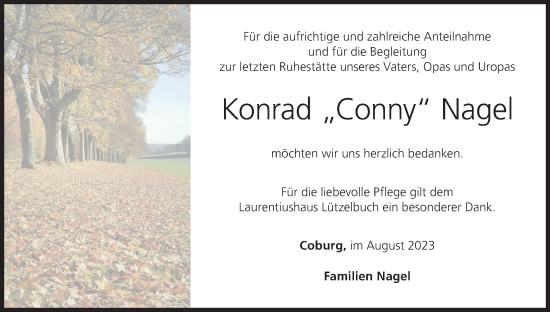 Anzeige von Konrad Nagel von MGO