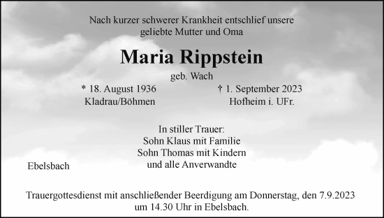 Anzeige von Maria Rippstein von MGO