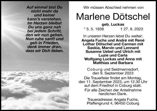 Anzeige von Marlene Dötschel von MGO