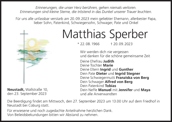 Anzeige von Matthias Sperber von MGO