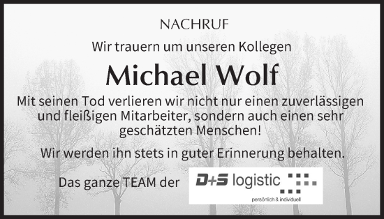 Anzeige von Michael Wolf von MGO