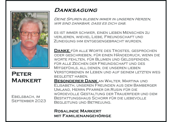 Anzeige von Peter Markert von MGO