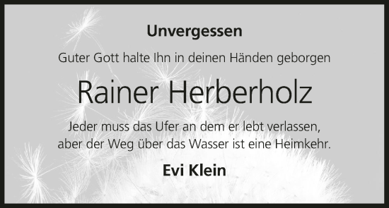 Anzeige von Rainer Herberholz von MGO