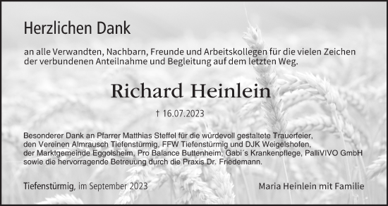 Anzeige von Richard Heinlein von MGO