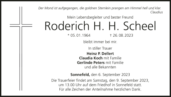 Anzeige von Roderich H. H. Scheel von MGO