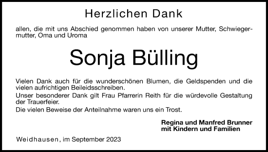 Anzeige von Sonja Bülling von MGO