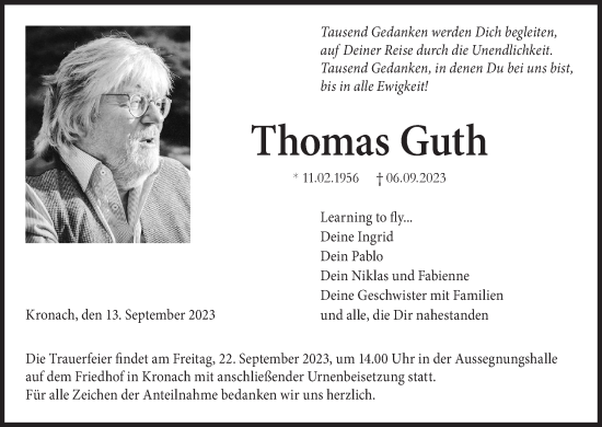 Anzeige von Thomas Guth von MGO