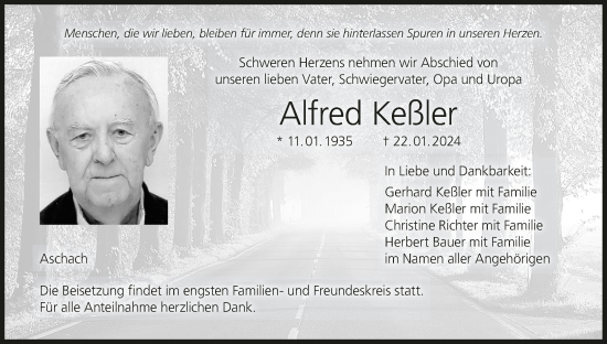 Anzeige von Alfred Keßler von MGO