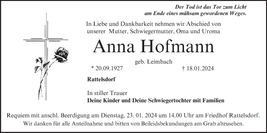 Anzeige von Anna Hofmann von MGO