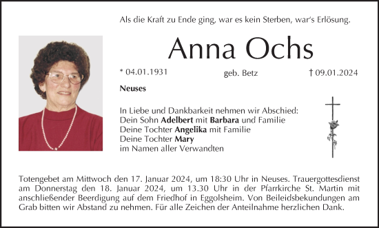 Anzeige von Anna Ochs von MGO