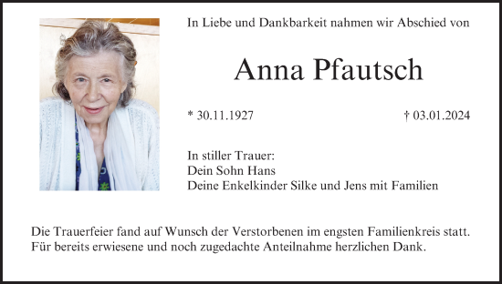 Anzeige von Anna Pfautsch von MGO