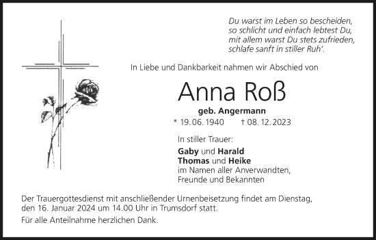 Anzeige von Anna Roß von MGO