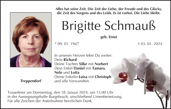 Anzeige von Brigitte Schmauß von MGO
