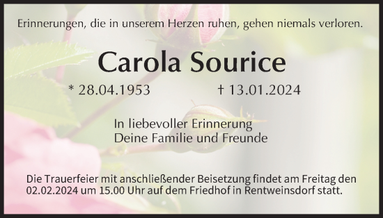 Anzeige von Carola Sourice von MGO