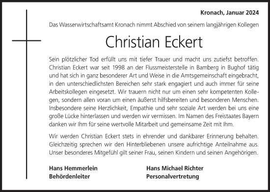 Anzeige von Christian Eckert von MGO