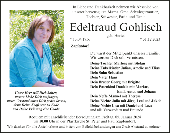 Anzeige von Edeltraud Gohlisch von MGO