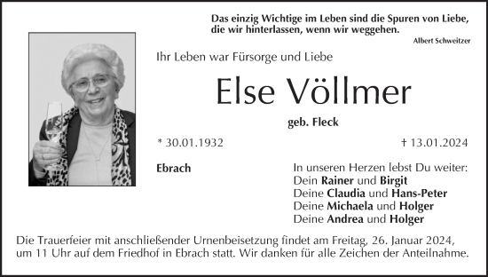 Anzeige von Else Völlmer von MGO