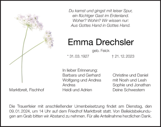 Anzeige von Emma Drechsler von MGO