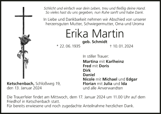 Anzeige von Erika Martin von MGO