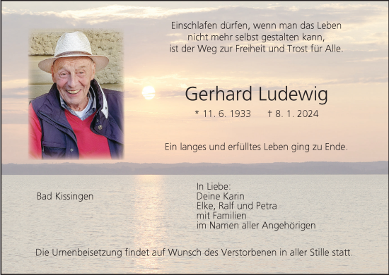 Anzeige von Gerhard Ludewig von MGO