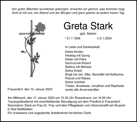 Anzeige von Greta Stark von MGO
