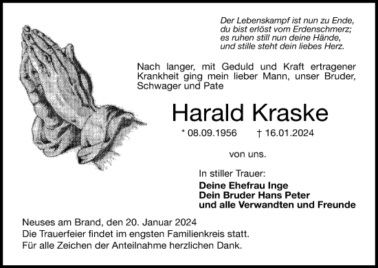 Anzeige von Harald Kraske von MGO