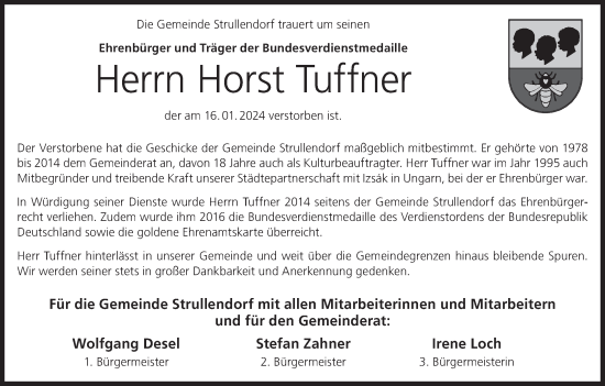 Anzeige von Horst Tuffner von MGO