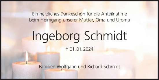 Anzeige von Ingeborg Schmidt von MGO