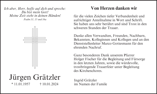 Anzeige von Jürgen Grätzler von MGO