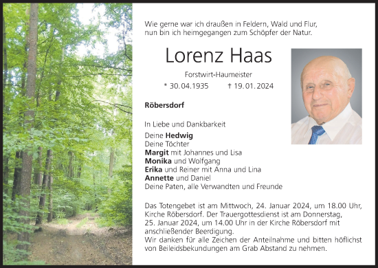 Anzeige von Lorenz Haas von MGO