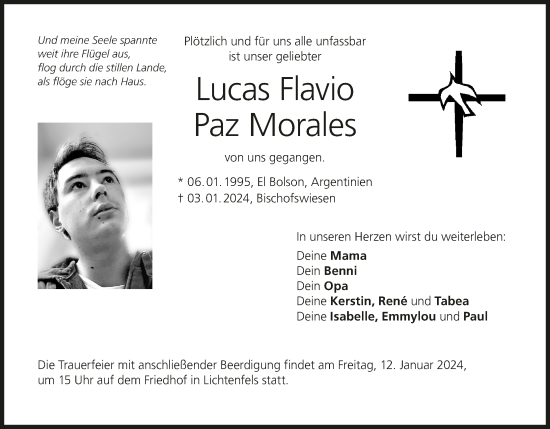 Anzeige von Lucas Flavio Paz Morales von MGO