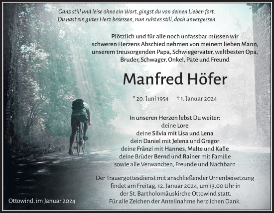 Anzeige von Manfred Höfer von MGO
