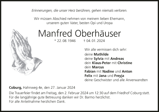 Anzeige von Manfred Oberhäuser von MGO