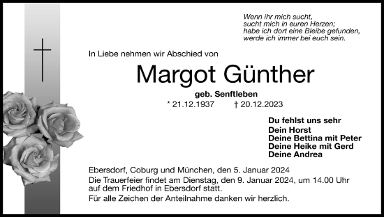 Anzeige von Margot Günther von MGO