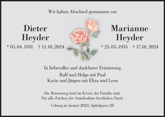 Anzeige von Marianne Heyder von MGO