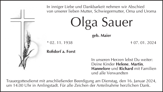 Anzeige von Olga Sauer von MGO