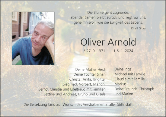 Anzeige von Oliver Arnold von MGO
