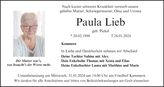 Anzeige von Paula Lieb von MGO