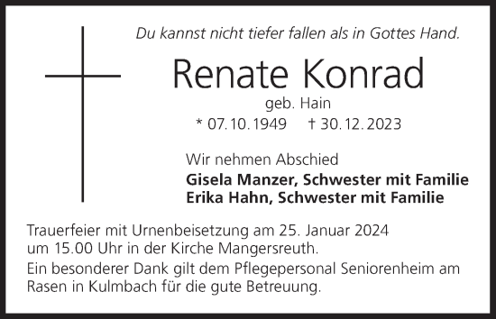Anzeige von Renate Konrad von MGO