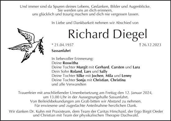 Anzeige von Richard Diegel von MGO